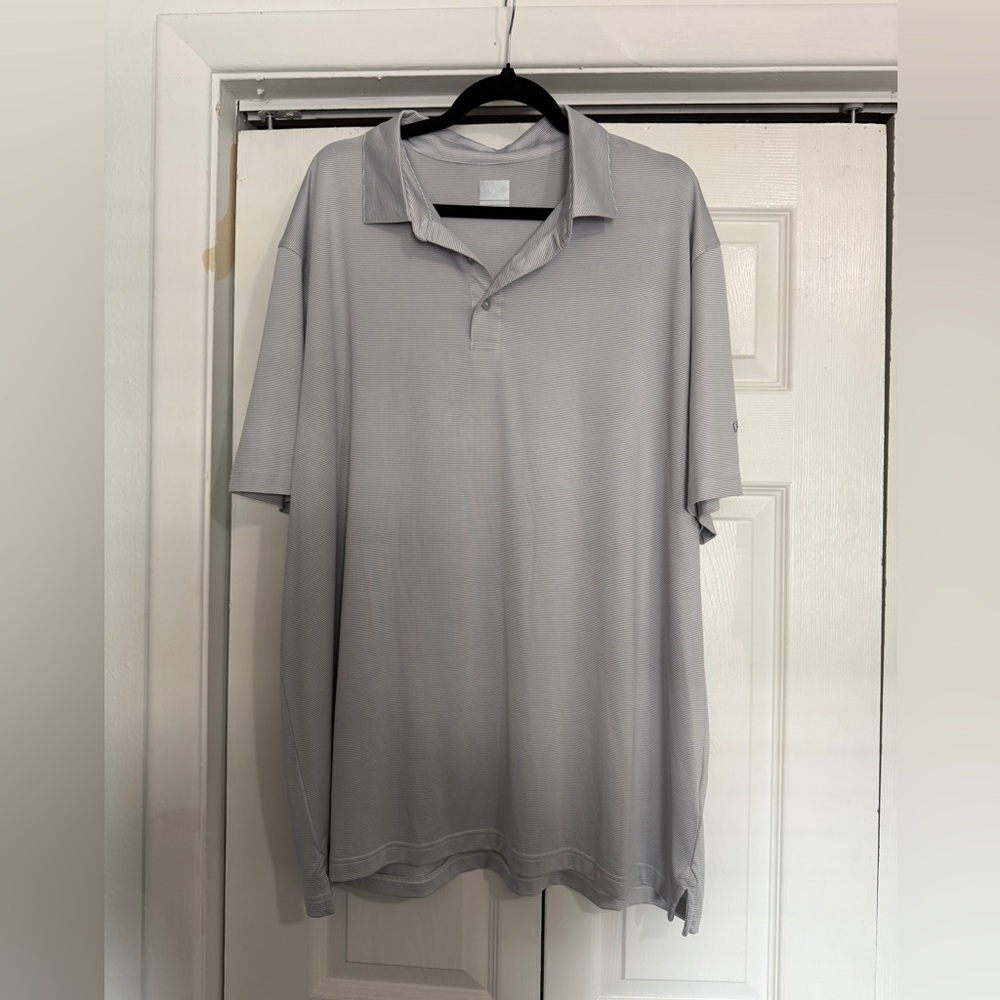 Callaway Light Gray Striped Polo Shirt